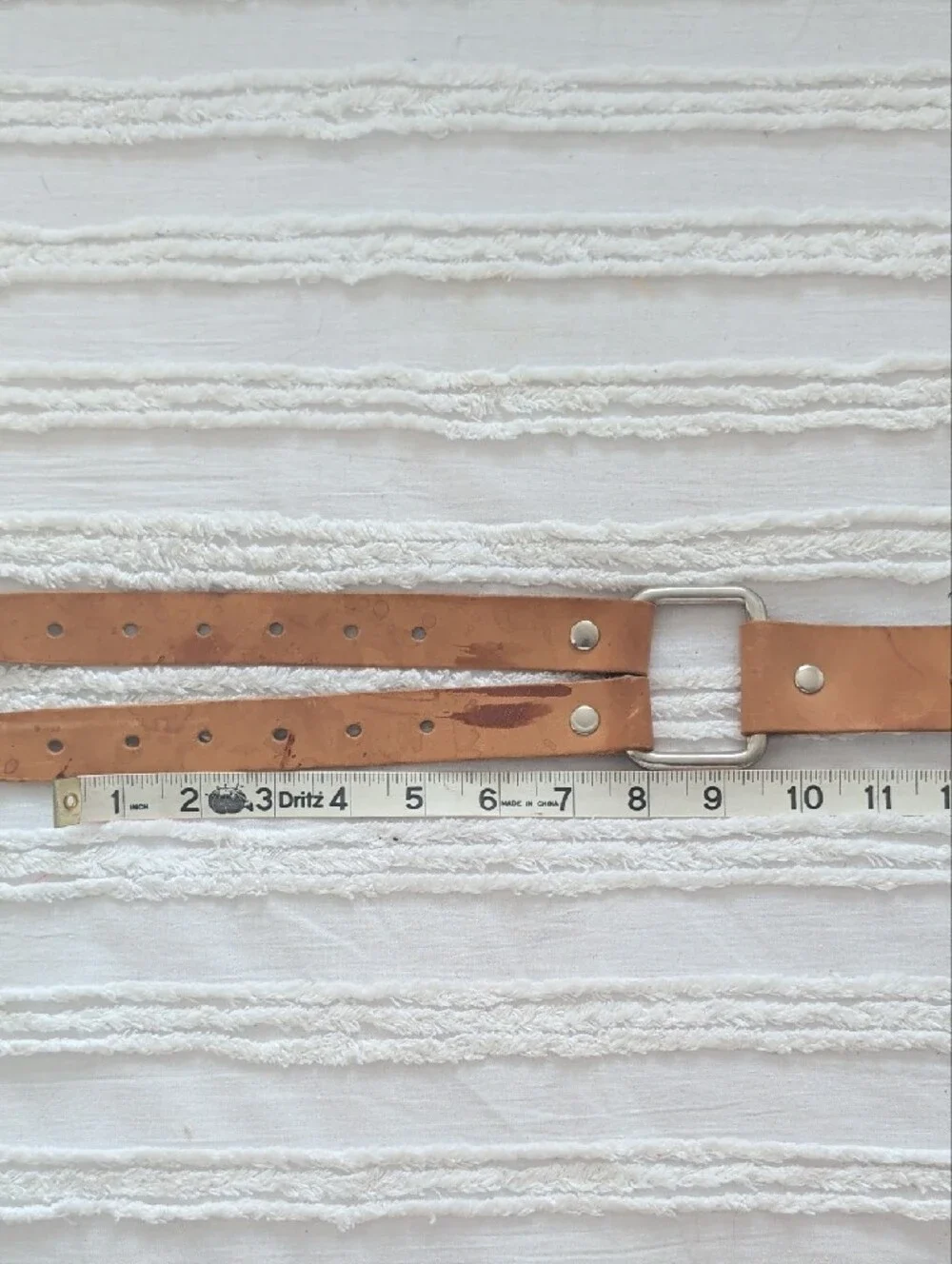 Tan Leather Double-Buckle Belt